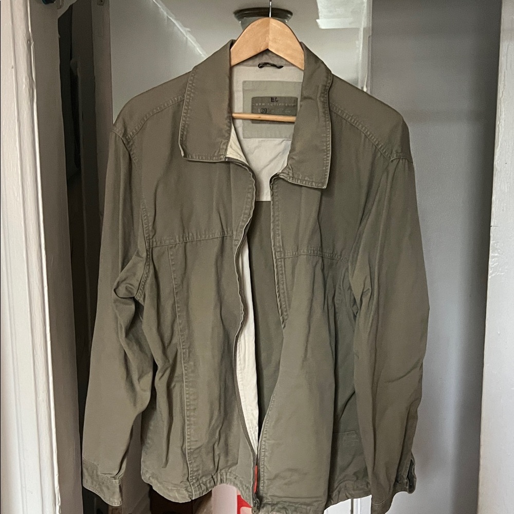 100% Cotton Bum Equipment beige jacket XL